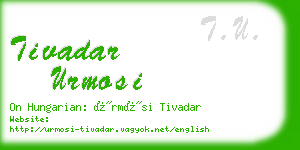 tivadar urmosi business card
